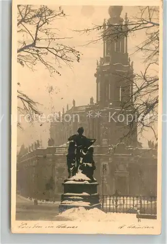 AK / Ansichtskarte Dresden Denkmal Winter Dresden