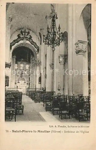 AK / Ansichtskarte Saint Pierre le Moutier Interieur de l Eglise Saint Pierre le Moutier