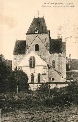 AK / Ansichtskarte Saint Verain Eglise Monument historique du IXe siecle Saint Verain