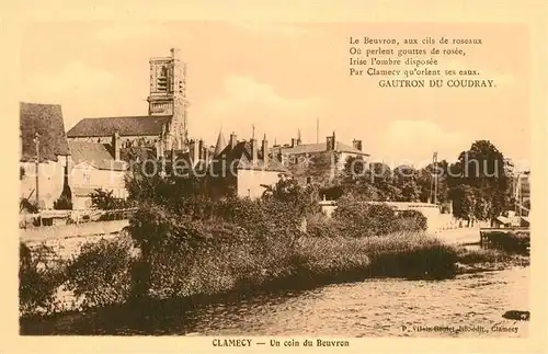 AK / Ansichtskarte Clamecy_Nievre Un coin du Beuvron Eglise Clamecy_Nievre