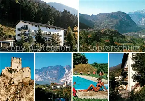 AK / Ansichtskarte Buchholz_Salurn Pension Kastion Burg Freibad  Buchholz Salurn