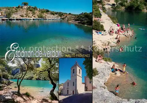 AK / Ansichtskarte Esparron de Verdon Sur les bords du lac forme sur le Verdon en amont de Greoux les Bains Esparron de Verdon