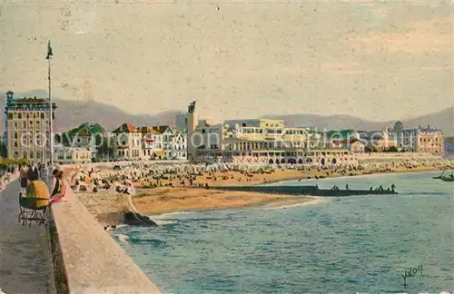 AK / Ansichtskarte Saint Jean de Luz La plage et le casino Kuenstlerkarte Saint Jean de Luz