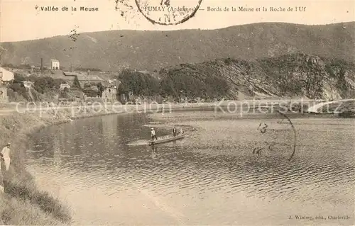 AK / Ansichtskarte Fumay Bords de la Meuse et la Roche de l Uf Fumay