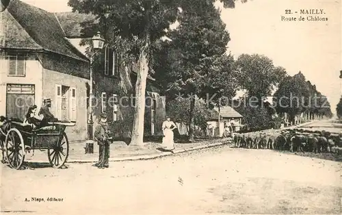 AK / Ansichtskarte Mailly le Camp Route de Chalons Mailly le Camp