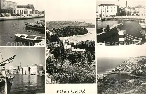 AK / Ansichtskarte Portoroz Teilansichten Hafen Kuestenpanorama Portoroz