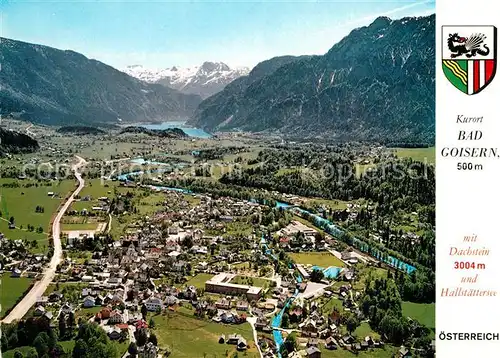 AK / Ansichtskarte Bad_Goisern_Salzkammergut Kurort mit Dachstein und Hallstaettersee Fliegeraufnahme Bad_Goisern_Salzkammergut