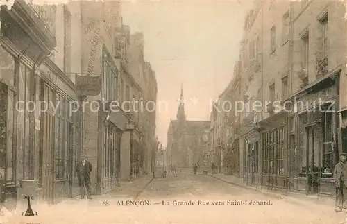 AK / Ansichtskarte Alencon La Grande Rue vers Saint Leonard Alencon