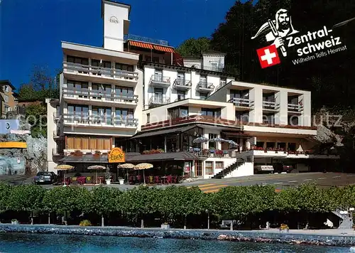 AK / Ansichtskarte Brunnen_SZ Hotel Eden au Lac Hotel Metropol am Vierwaldstaettersee Brunnen_SZ