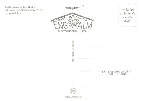 AK / Ansichtskarte Eng_Alm Grosser Ahornboden mit Eiskarspitze Spitzkarspitze Karwendelgebirge Eng_Alm