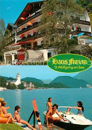 AK / Ansichtskarte St_Wolfgang_Salzkammergut Hotel Furian am Wolfgangsee Bootsverleih St_Wolfgang_Salzkammergut