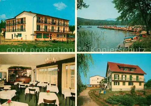 AK / Ansichtskarte Seelach_Klopeinersee Gasthof Pension Rosenheim Badesteg Liegewiese Seelach_Klopeinersee