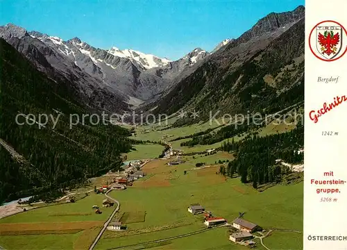 AK / Ansichtskarte Gschnitz_Tirol Bergdorf am Fusse des Habichts Gschnitztal Feuersteingruppe Fliegeraufnahme Gschnitz Tirol