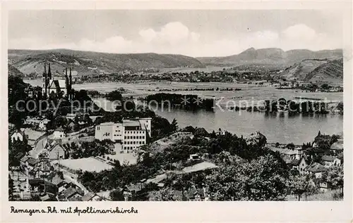 AK / Ansichtskarte Remagen Panorama mit Apollinariskirche Remagen