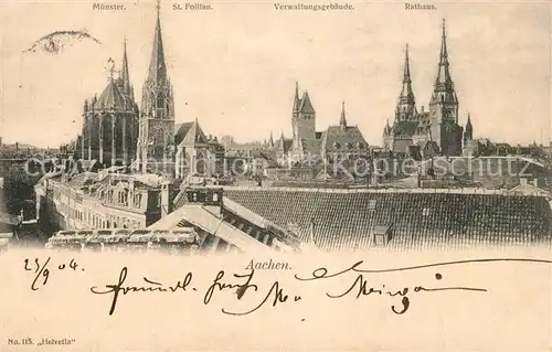 AK / Ansichtskarte Aachen Muenster St Foillan Verwaltungsgebaeude Rathaus Aachen