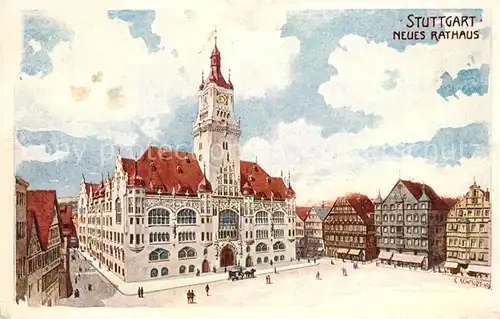 AK / Ansichtskarte Stuttgart Neues Rathaus Stuttgart