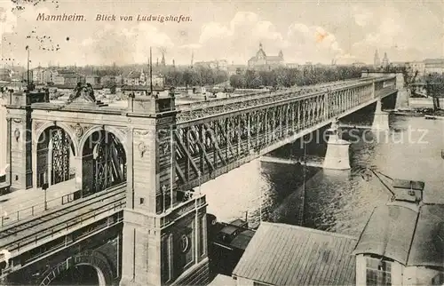 AK / Ansichtskarte Mannheim Blick von Ludwigshafen Mannheim