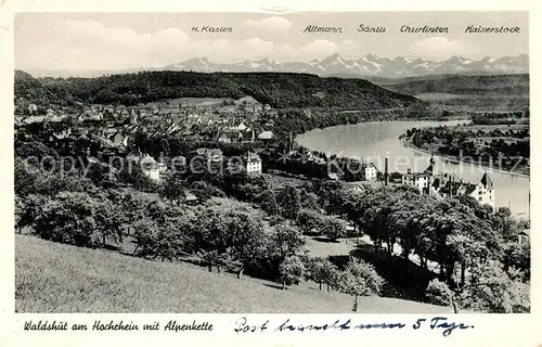 AK / Ansichtskarte Waldshut Tiengen Hochrhein mit Alpenkette Waldshut Tiengen