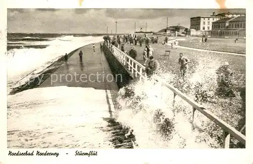 AK / Ansichtskarte Norderney_Nordseebad Sturmflut Norderney_Nordseebad