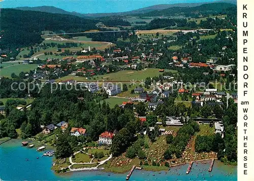 AK / Ansichtskarte Krumpendorf_Woerthersee Fliegeraufnahme Krumpendorf Woerthersee