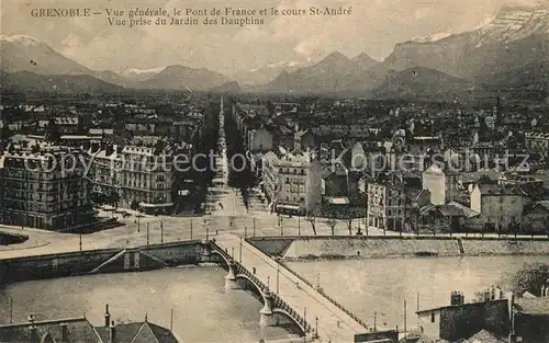 AK / Ansichtskarte Grenoble Pont de France Cours Saint Andre Jardin des Dauphins Grenoble