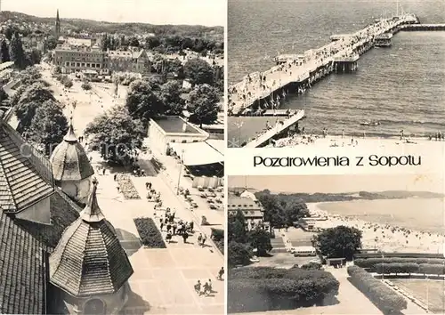 AK / Ansichtskarte Sopot Ulica Bohaterow Monte Cassino Molo Plaza Sopot