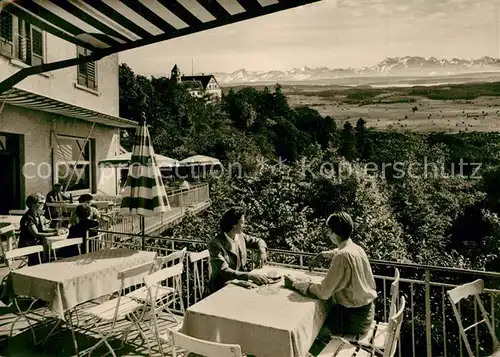 AK / Ansichtskarte Heiligenberg_Baden Hotel Post Terrasse Heiligenberg_Baden