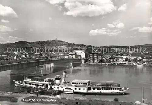 AK / Ansichtskarte Dampfer_Seitenrad Johann Strauss Linz Urfahr P?stlingberg 