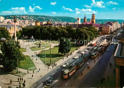 AK / Ansichtskarte Strassenbahn Stuttgart Schlossplatz 