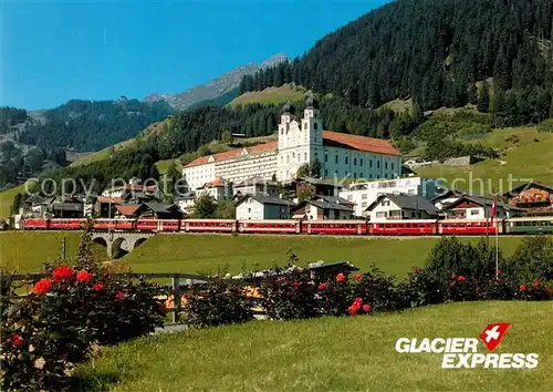 AK / Ansichtskarte Eisenbahn Glacier Express Disentis Eisenbahn