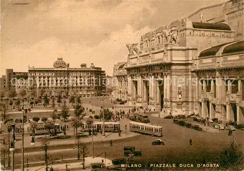 AK / Ansichtskarte Strassenbahn Milano Piazzale Duca d Aosta 