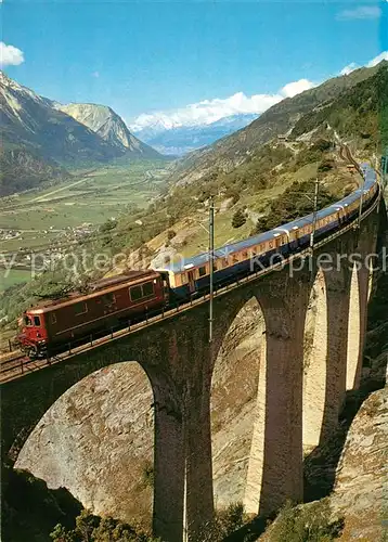 AK / Ansichtskarte Eisenbahn Bern L?tschberg Simplon Bahn Luogelkinviadukt Wallis Eisenbahn