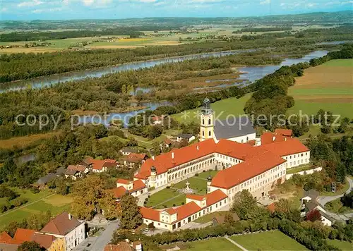 AK / Ansichtskarte Reichersberg_Inn Augustiner Chorherrenstift Fliegeraufnahme Reichersberg Inn