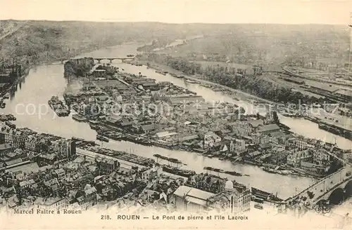 AK / Ansichtskarte Rouen Fliegeraufnahme Pont Ile Lacroix Rouen