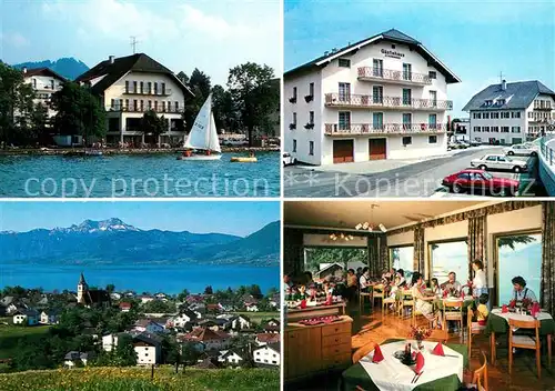 AK / Ansichtskarte Weyregg_Attersee Gasthof Landerroith Panorama Gaststube Weyregg Attersee