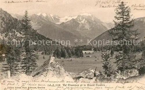 AK / Ansichtskarte Champex Lac Panorama Val Champex et le Grand Combin Champex Lac