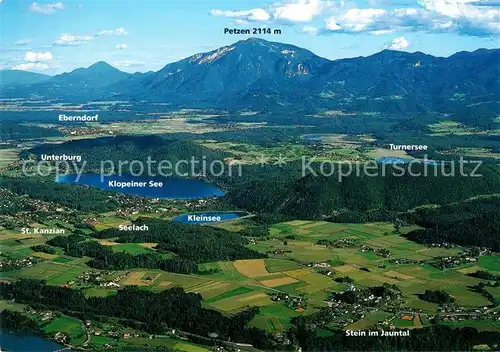 Klopeinersee Jauntal Turnersee Fliegeraufnahme Klopeinersee