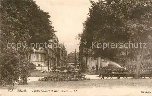 AK / Ansichtskarte Reims_Champagne_Ardenne Square Colbert et Rue Thiers Reims_Champagne_Ardenne