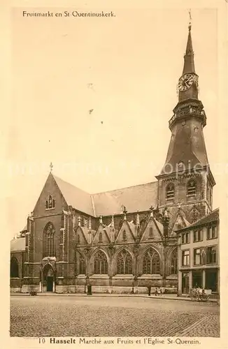 AK / Ansichtskarte Hasselt_Limburg Fruitmarkt en St Quentinuskerk Hasselt Limburg