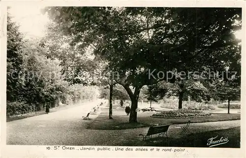 AK / Ansichtskarte Saint Omer_Pas de Calais Jardin public Allee rond point Saint Omer_Pas de Calais