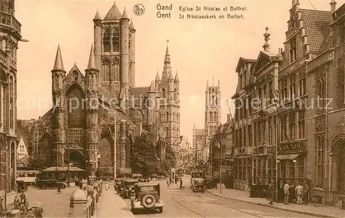 AK / Ansichtskarte Gand_Belgien Eglise St Nicolas et Beffroi Gand Belgien