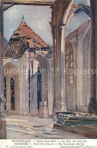 AK / Ansichtskarte Dunkerque Eglise Saint Eloi La Nef Aquarelle Gysel Kuenstlerkarte Dunkerque