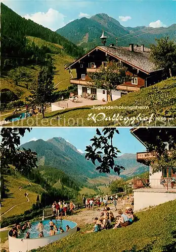 AK / Ansichtskarte Saalbach Hinterglemm Jugenderholungsheim Wallegghof Swimming Pool Allgaeuer Alpen Saalbach Hinterglemm