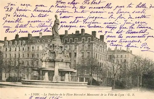 Lyon_France Fontaine de la Place Morand Monument de la Ville de Lyon Lyon France