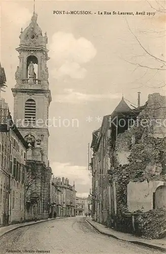 Pont a Mousson La Rue St Laurent Avril 1919 Pont a Mousson