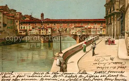 Firenze_Toscana Ponte Vecchio Litho Firenze Toscana