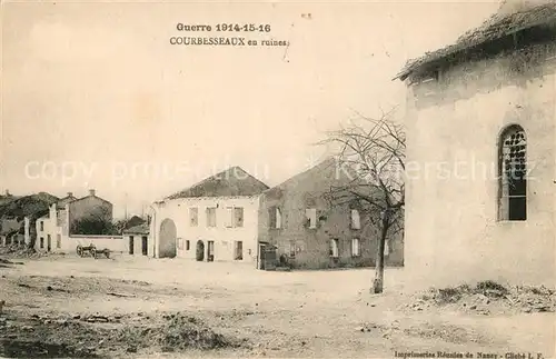 Courbesseaux Guerre 1914 16 Ruines Courbesseaux