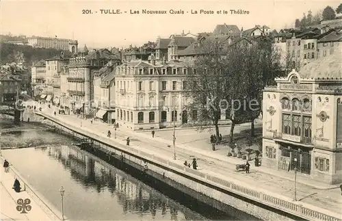 Tulle_Correze Les Nouveaux Quais La Poste et le Theatre Tulle_Correze