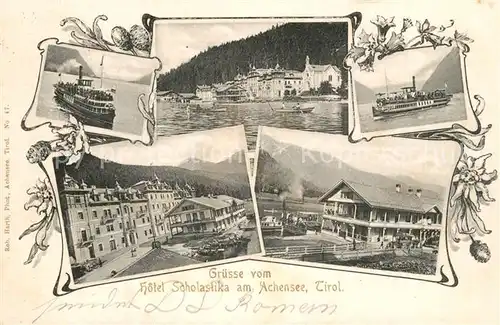 Achensee Hotel Scholastika Ausflugsdampfer Achensee