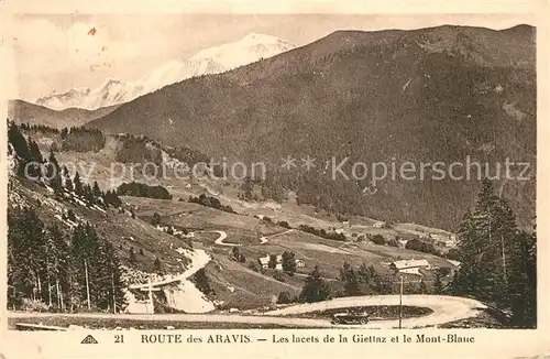 Les_Aravis Panorama Lacets de la Giettaz et le Mont Blanc Alpes 